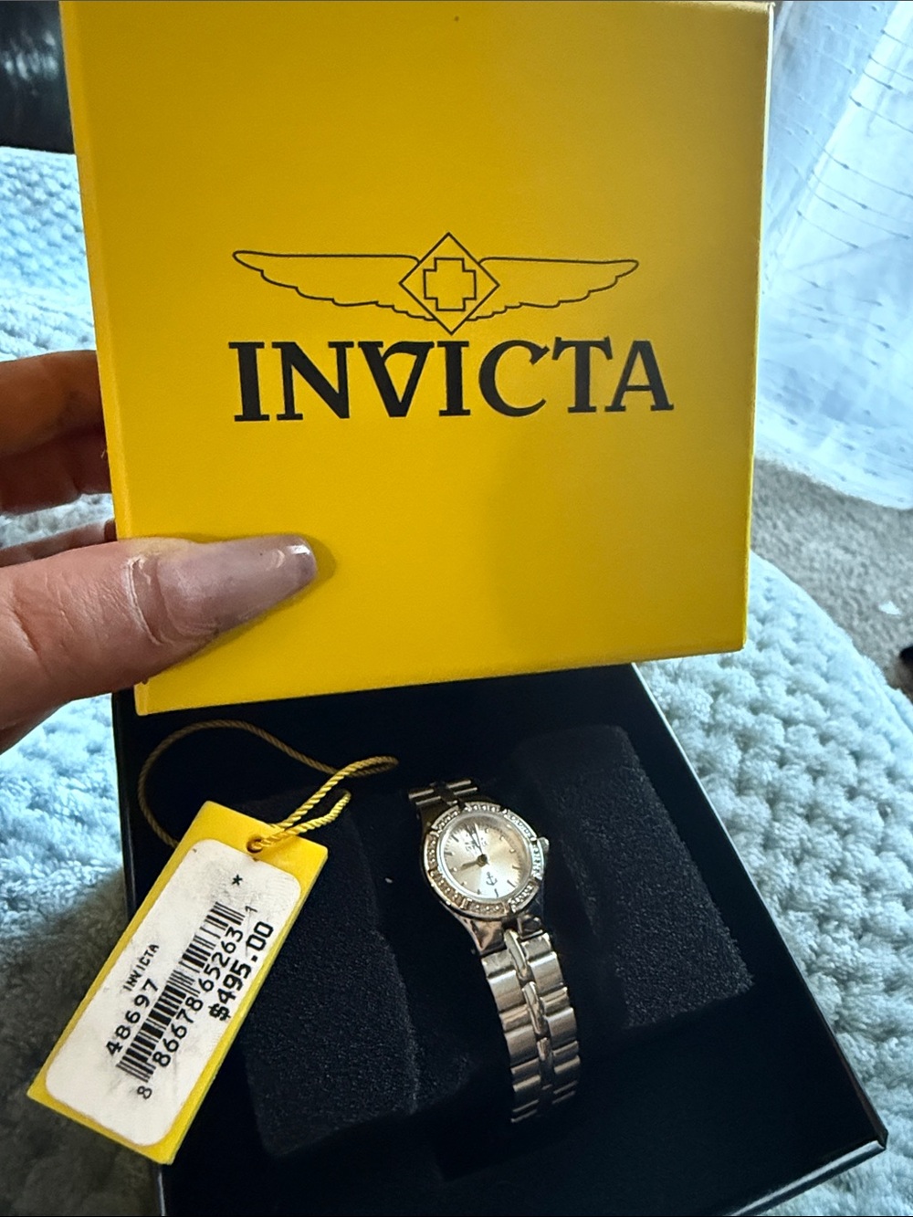Invicta Ladies Angel Collection Mother of Pearl Crystal Accented Watch